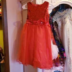 Girls red sequin dress